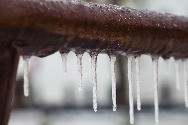 Pipes with ice on them