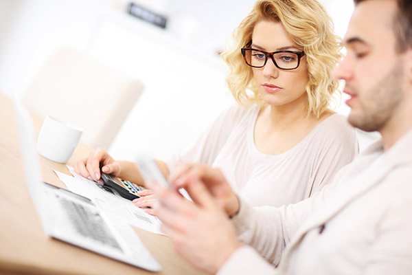 couple examining finances