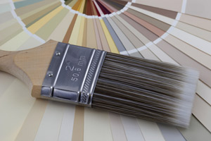 paint brush with color samples