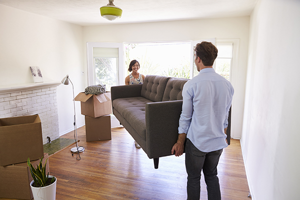 couple moving couch